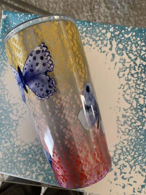 Butterfly Patterned Tumbler